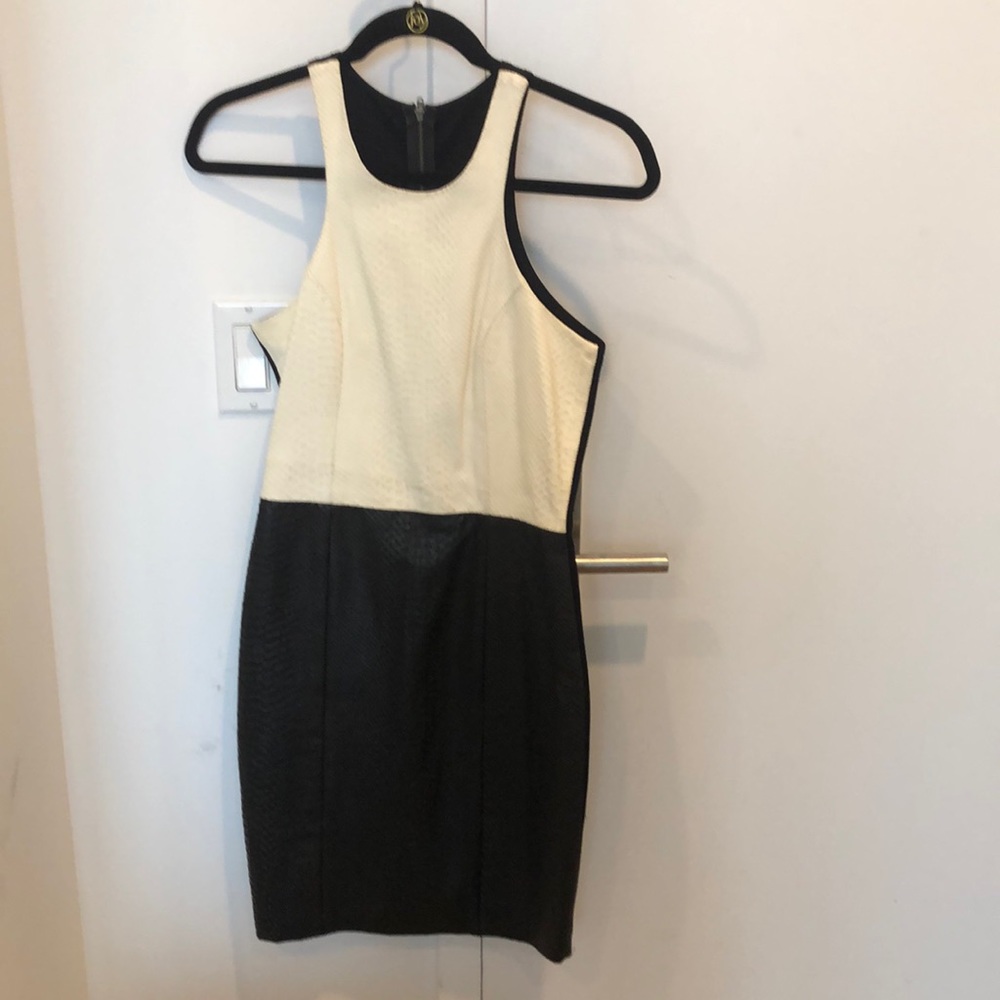 Mason black and white snakeskin dress